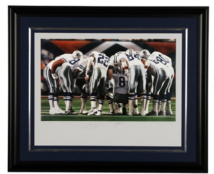 Emmitt Smith and Troy Aikman Signed and Framed Limited Edition Dallas Cowboys Print
